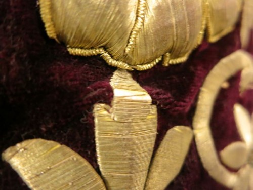 Detail of the gold-wrapped shapes