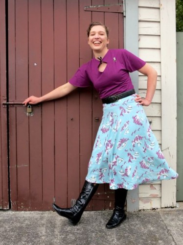 1940s inspired hack of Blank Canvas T, Butterick 8044 skirt