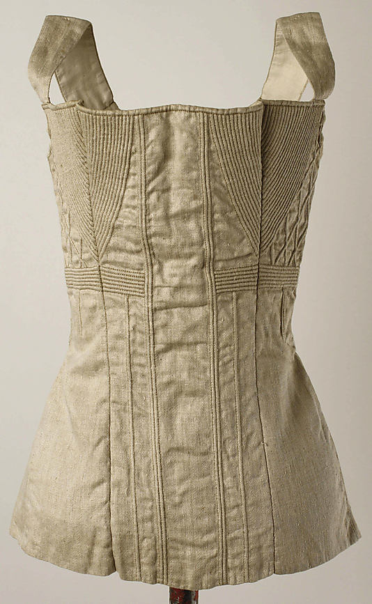 Corset, 1825–50, American or European, cotton, metal, Metropolitan Museum of Art, 1985.153