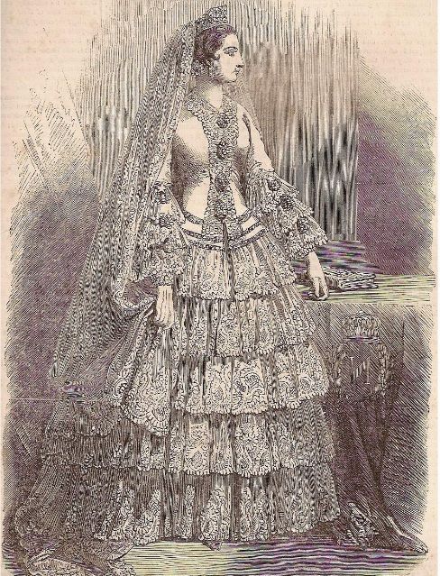 Empress Eugenie in her wedding attire - The Dreamstress