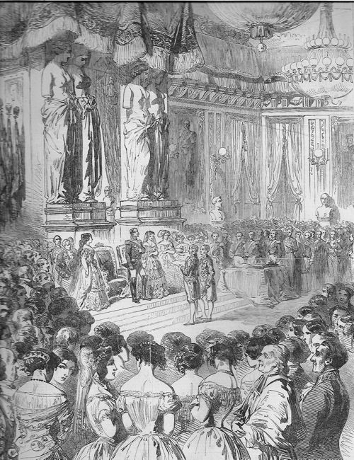 Napoleon III and Empress Eugenie at Guildhall, London, 1855