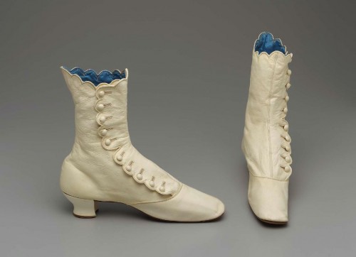 White kid boots, American, 2nd half of 19th, MFA Boston, 49.40a-b - The ...