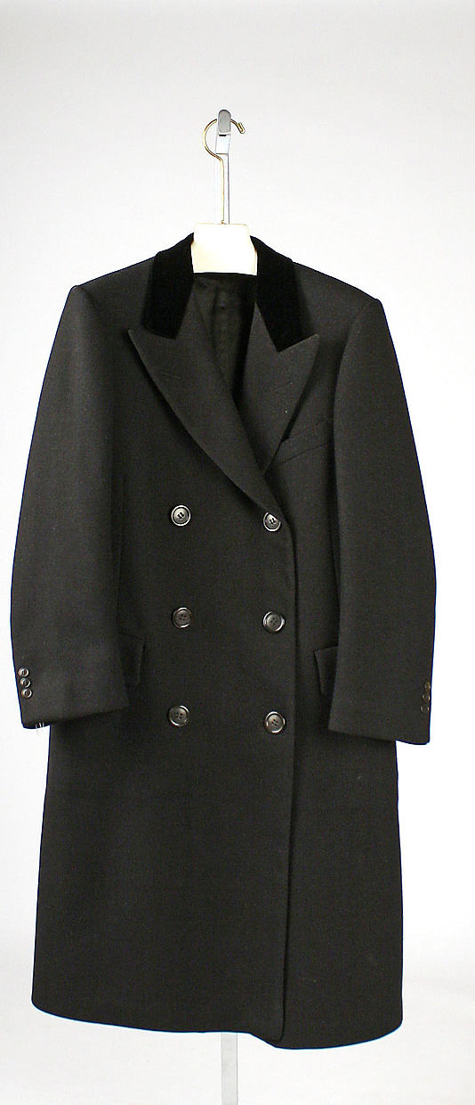 shearling collar chesterfield coat