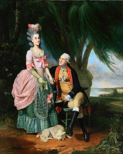Johan Zoffany, Miss Wilkes (1782) in a pink and green polonaise gown