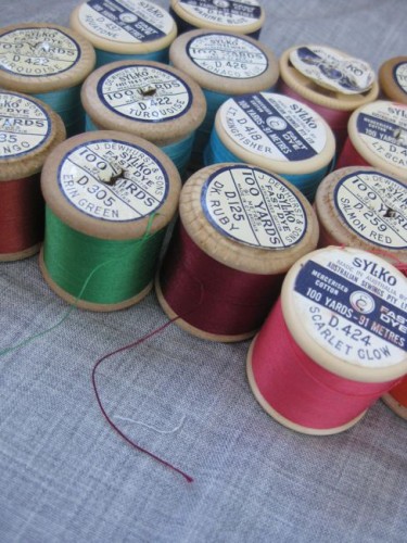 Antique sewing thread wooden spools Coats & Clark Sears over 100