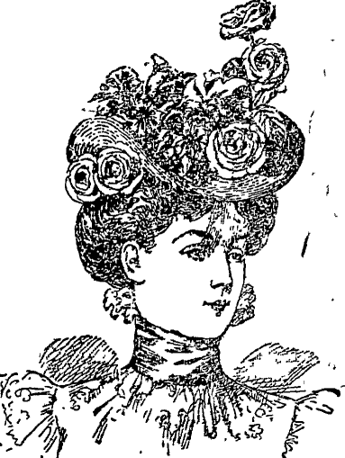 "Hat of blue straw, bergere shape" from the Auckland Star, November 1898