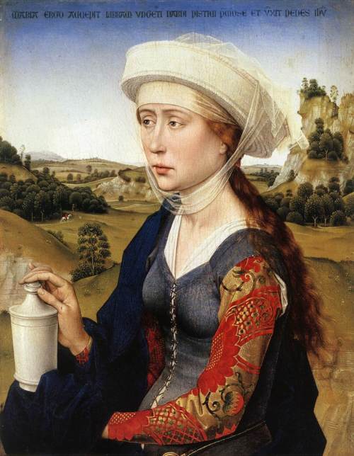 Mary Magdalene from the Braque Family Triptych (right panel), ca. 1450, by Rogier van der Weyden (early Flemish, 1399:1400-1464)