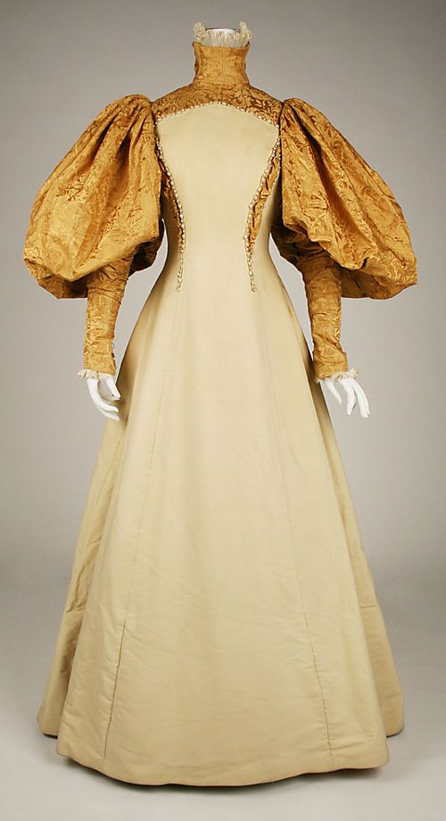 Bridesmaid dress, House of Worth (French, 1858–1956), silk with pearl trim, 1896, American, Metropolitan Museum of Art
