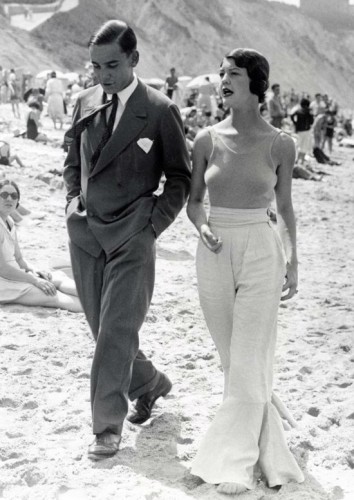 Dutch couple on the beach, 1930s