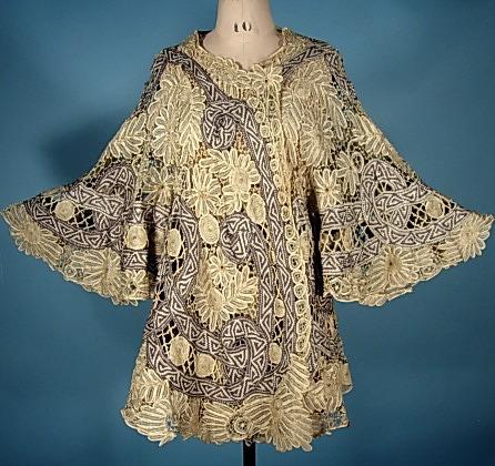 Jacket of battenberg lace, ca 1905, Antique Dress