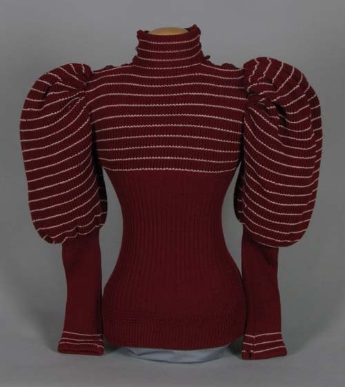 Burgundy wool sweater, mid-1890s. DAR