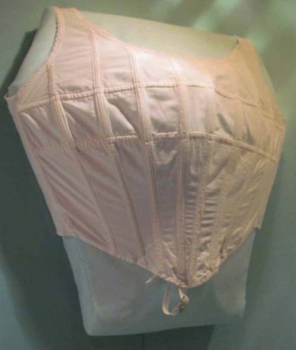 Bust improver or reducer, made of cotton with metal boning, by Spirella Styles, (patented) 1907