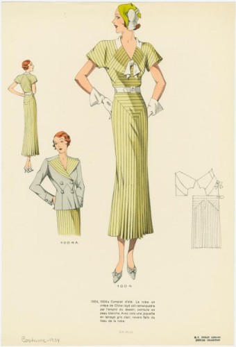 Les grands modèles, 1934, crepe de chine dress, NYPL
