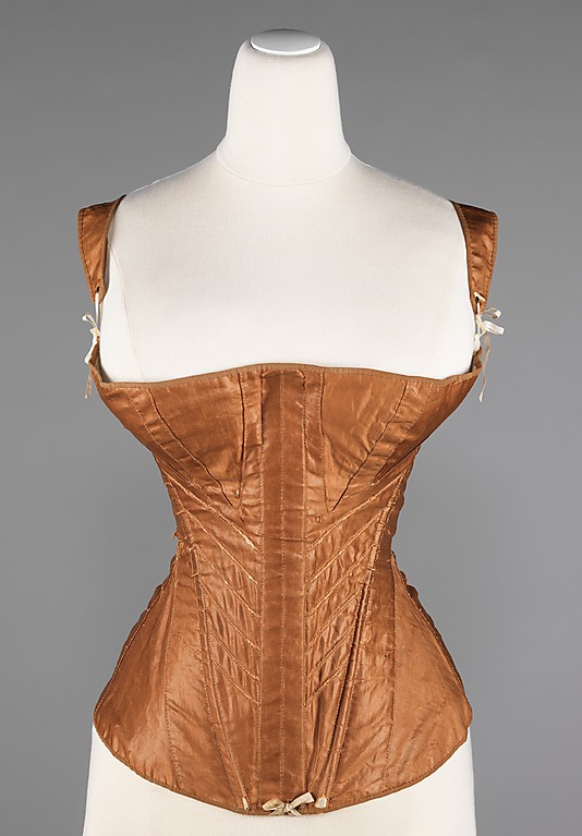 Corset, 1830–35, American  cotton, bone, metal, Brooklyn Museum Costume Collection at The Metropolitan Museum of Art 2009.300.3031