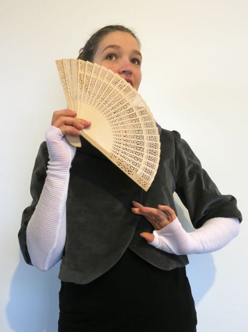 Regency inspired knit mitts/sleeves and the Queen Celeste Roll-Collar jacket thedreamstress.com