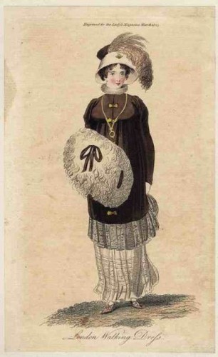 Lady’s Magazine, London Walking Dress, March 1805