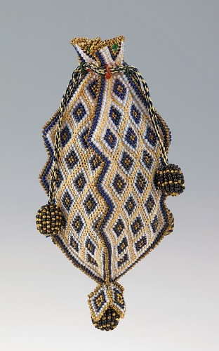 Reticule, 1818–30, Mexican, glass, silk, Metropolitan Museum of Art 2009.300.1902