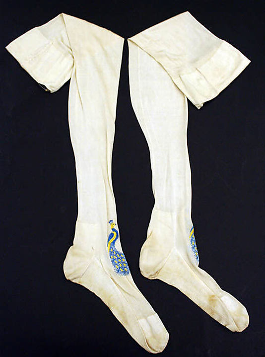 Stockings,1875–99, silk and cotton, French,  Metropolitan Museum of Art, 1986.64.2ab