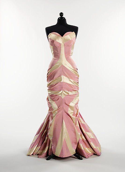 Evening dress, Elsa Schiaparelli, ca. 1948,  French,  silk, Metropolitan Museum of Art, 2009.300.2923