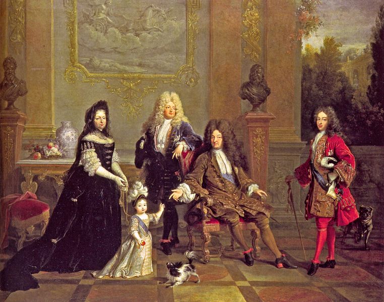 Louis XIV and heirs with the royal governess, Formerly attributed to Nicolas de Largillière, now unknown, circa 1710