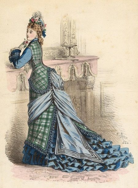 Afternoon dress, L'Elegance Parisienne, July 1875 
