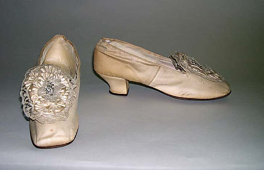 Evening slippers, 1870–89, American or European, C.I.37.64.1a, b