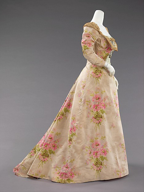 Evening dress, House of Worth, ca. 1897, silk & linen, Metropolitan Museum of Art, 2009.300.638.a.b