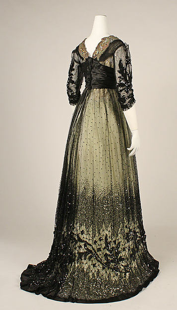 Ball gown, ca. 1908, American, silk, cotton, glass, metallic thread, Metropolitan Museum of Art, 1979.326