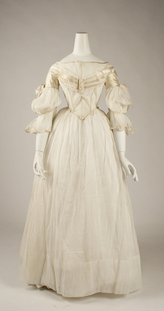 Evening dress, ca. 1840, American, cotton, silk, Metropolitan Museum of Art, 1982.132.1ab