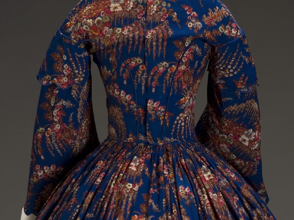 Dress, American, 1860s, wool, silk, cotton, metal, plastic, Indianapolis Museum of Art, 2007.761