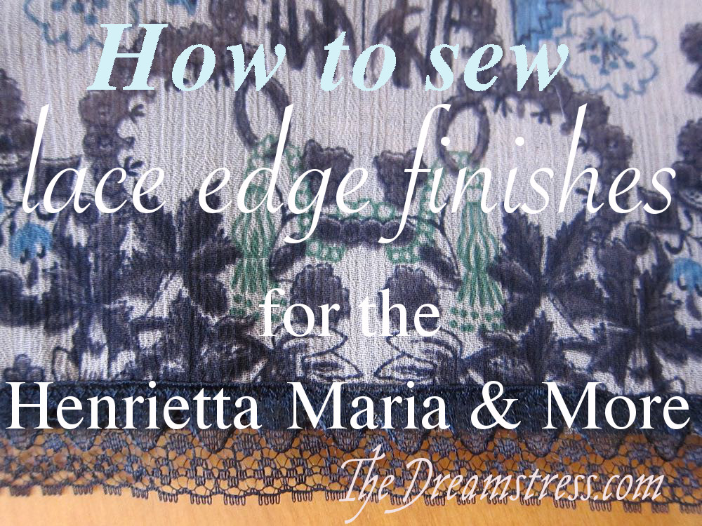 How to apply lace as an edge finish for the Scroop Henrietta Maria dress thedreamstress.com