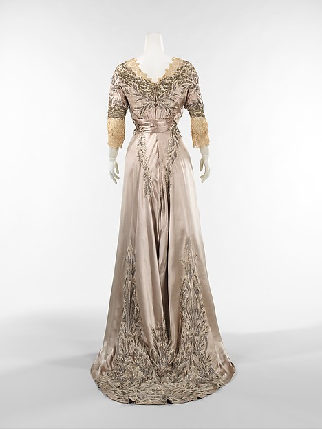 Dinner Dress, Attributed to Callot-Soeurs, ca. 1908 French, silk, linen, metal, Metropolitan Museum of Art, 1989.103 0004