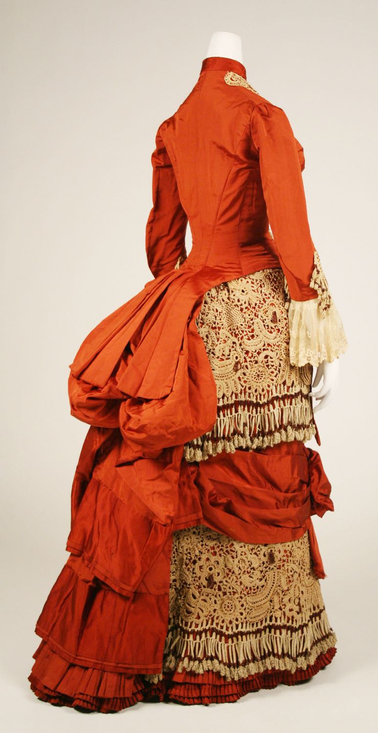 Dress, ca. 1880, American, silk, cotton, glass, Metropolitan Museum of Art, 1982.219.2a, b