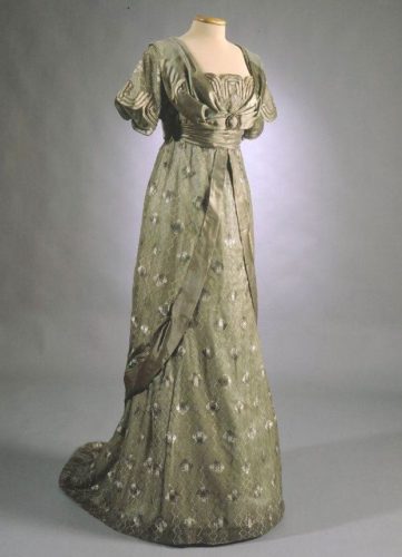 Evening Gown, Ellen Helin, 1912, Finnish, silk, floral motif, silk ...