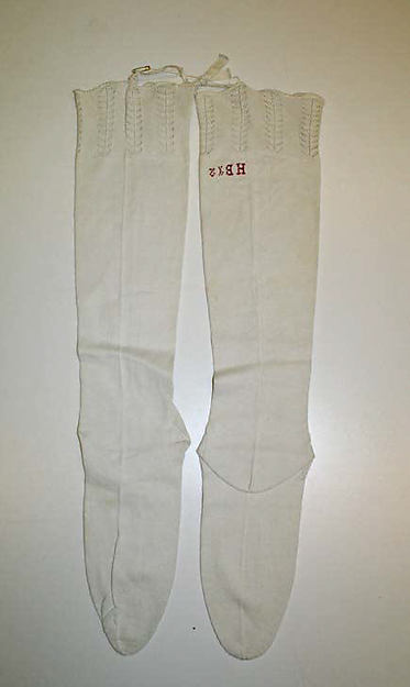 Stockings, ca. 1860, Swiss, cotton, Metropolitan Museum of Art, 1981.175a, b