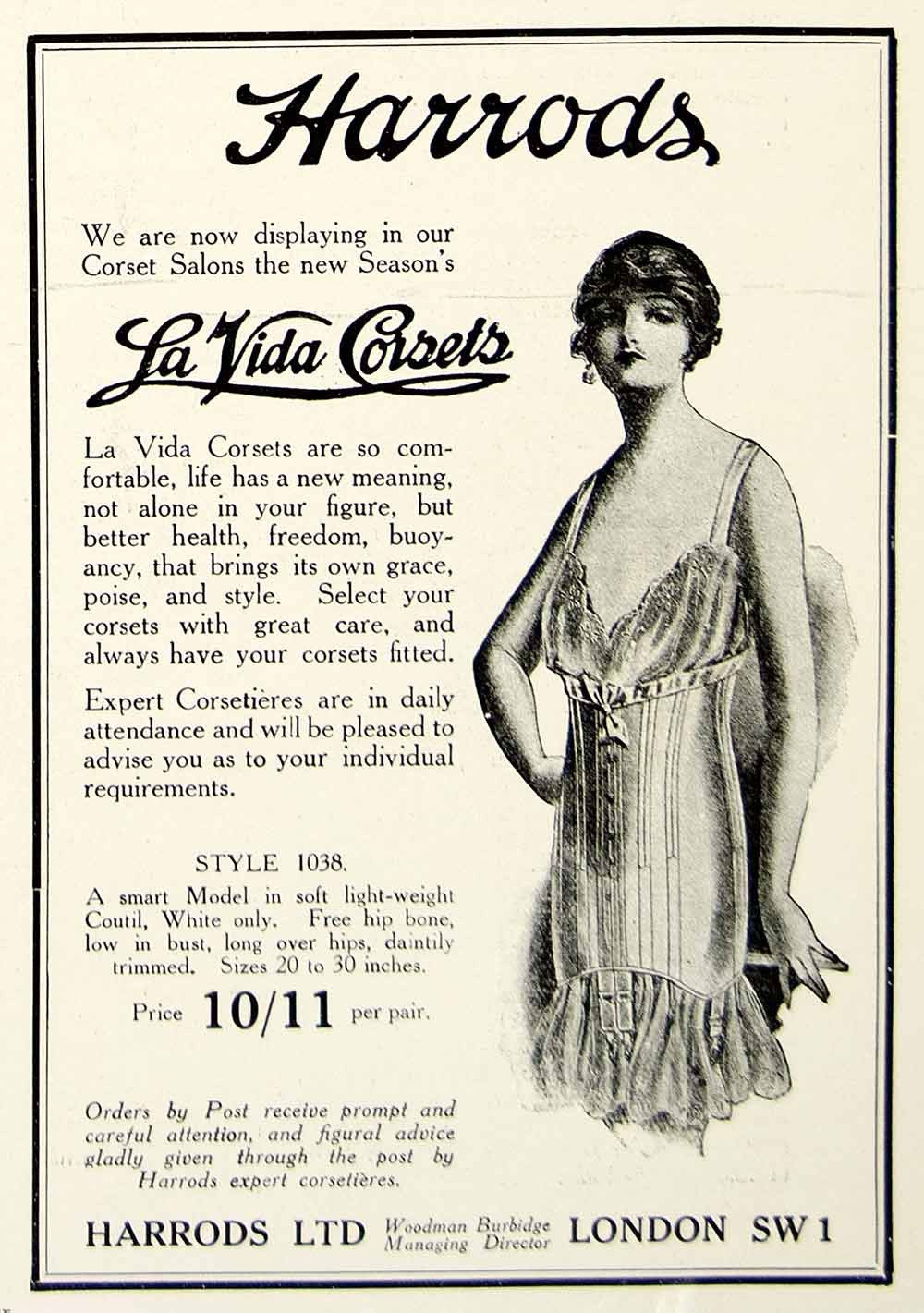 Harrods (Department Store) 1932 Girdle, Bra — Advertisement