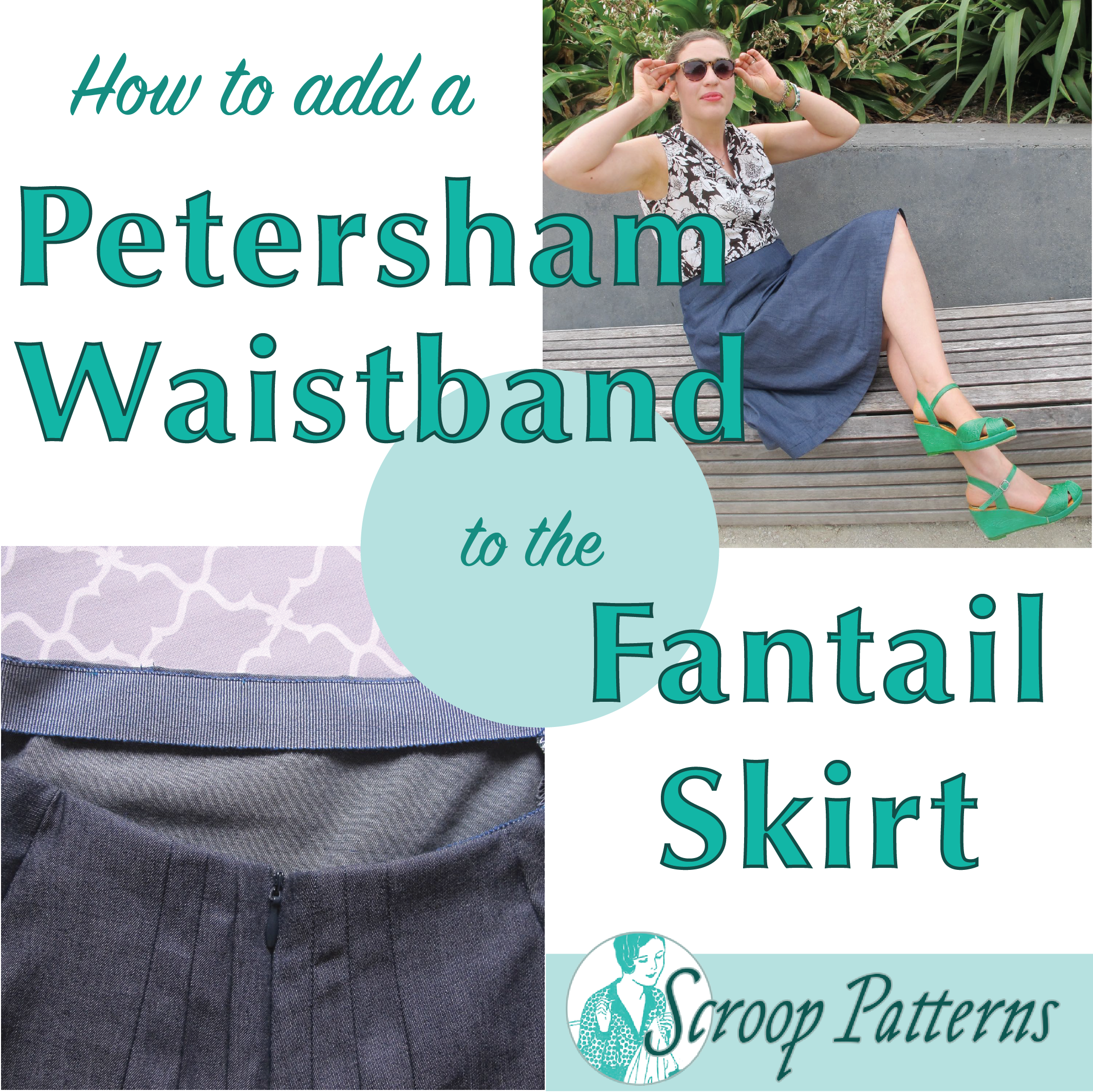 How to add a petersham waistband to the Scroop Fantail Skirt thedreamstress.com
