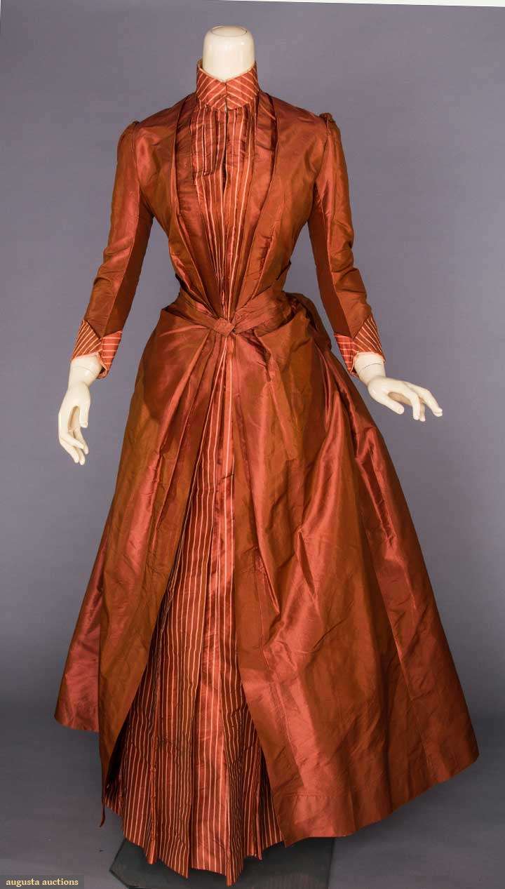 Bustle dress, silk, 1880s, August Auctions, Lot 356, May 9, 2017