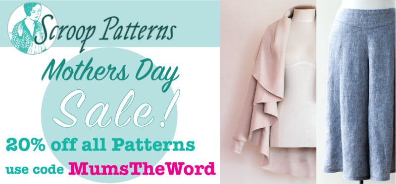 Scroop Patterns Mothers Day sale 
