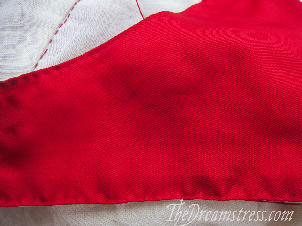 Red silk sleeveless Regency spencer thedreamstress.com