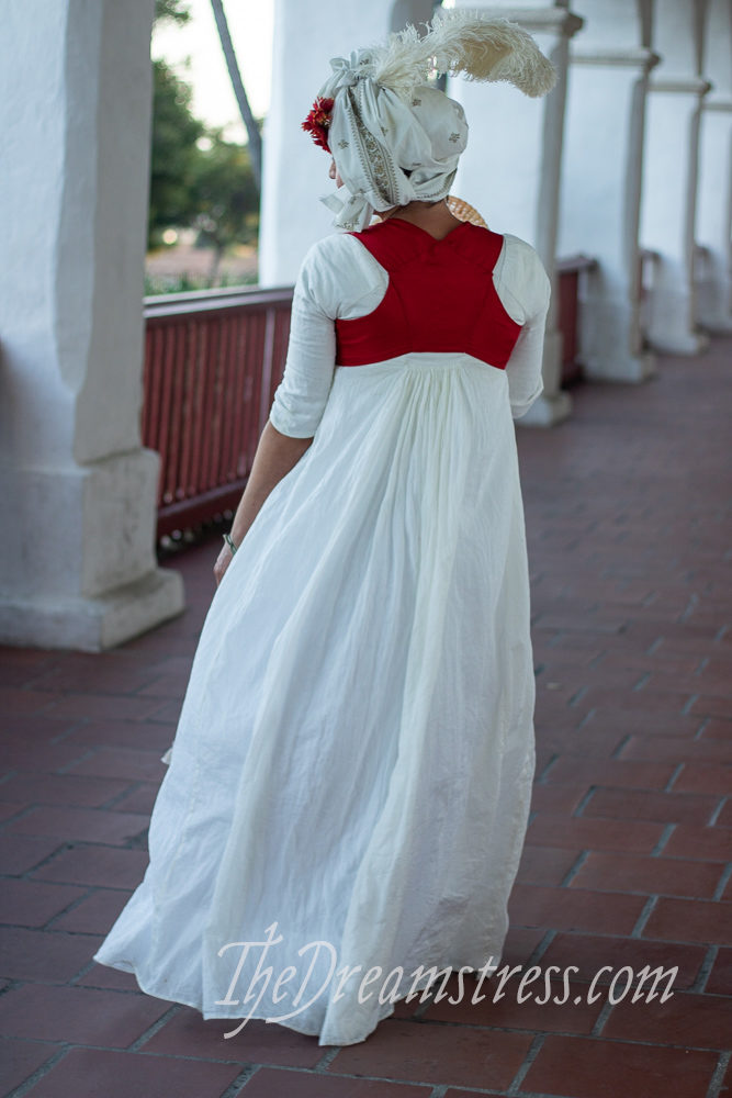1790s costume at the Santa Barbara Missson, thedreamstress.com