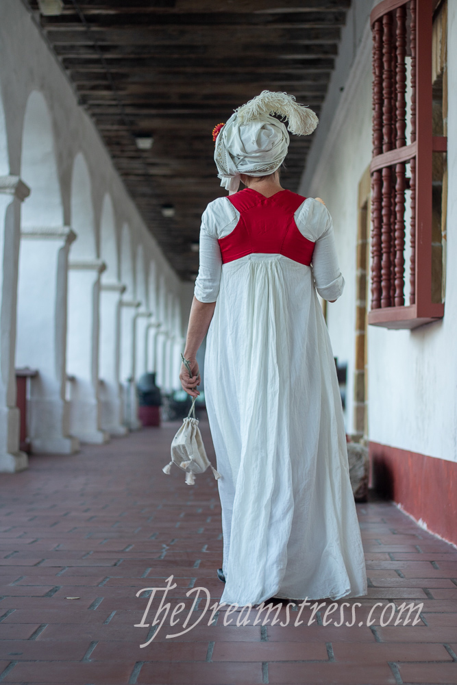 1790s costume at the Santa Barbara Missson, thedreamstress.com