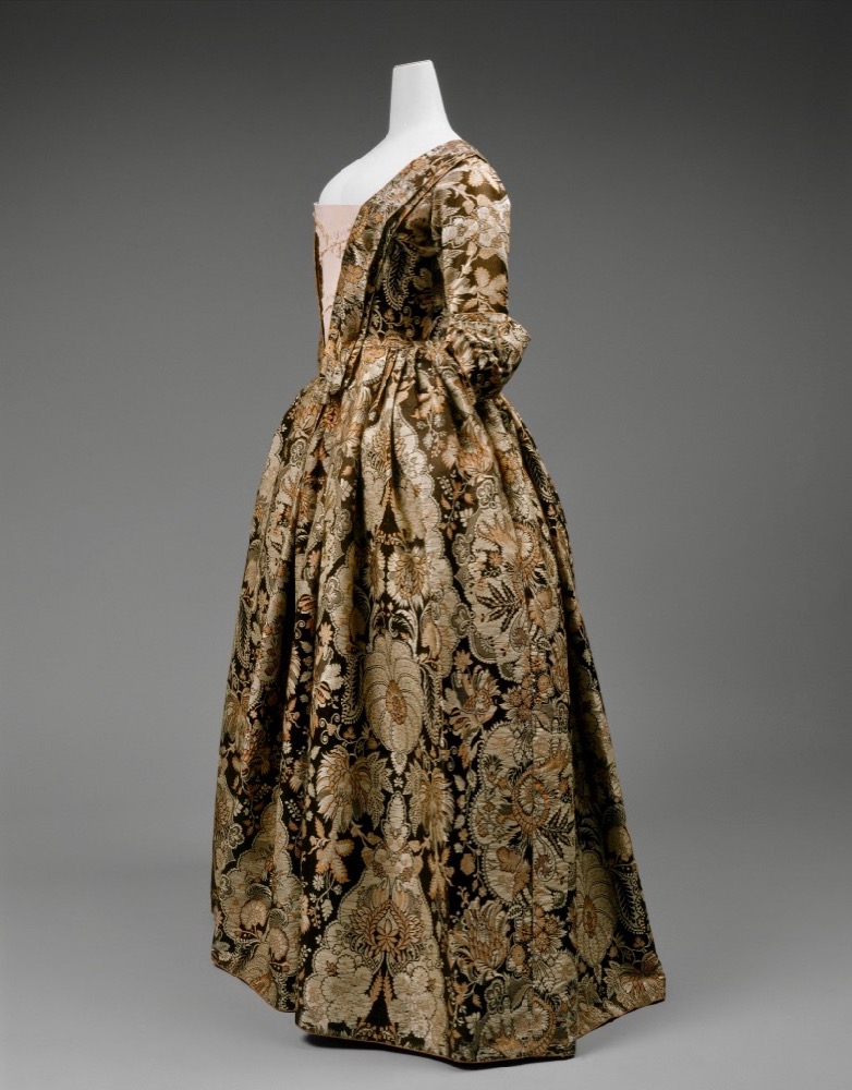 Gown, ca. 1725, British, silk, Purchase Irene Lewisohn Bequest 1964 Metropolitan Museum of Art C.I.64.14