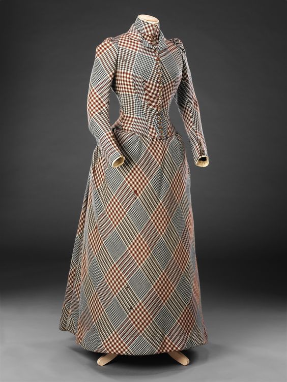 Dress, wool, circa 1890, John Bright Historic Costume Collection