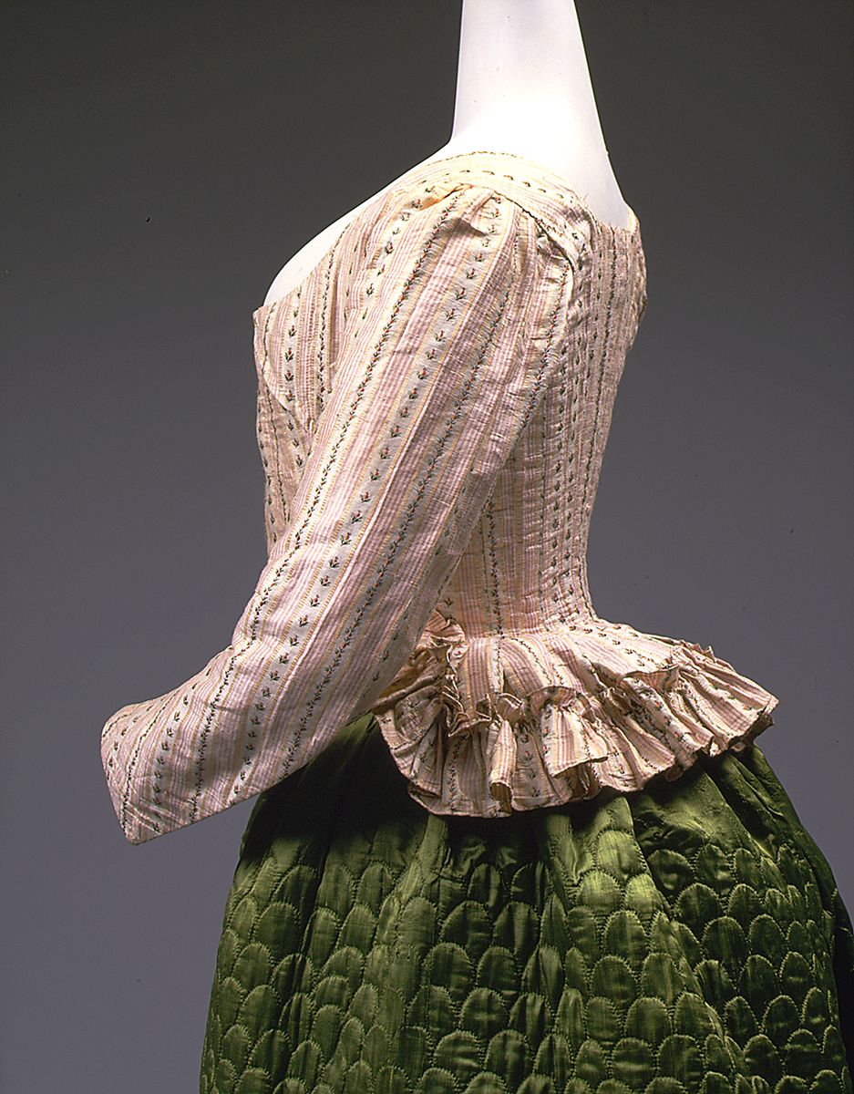 Jacket, ca. 1785, French, silk, linen, Purchase, Irene Lewisohn Bequest, Isabel Shults Fund and Millia Davenport and Zipporah Fleisher Fund, 1998, Metropolitan Museum of Art, 1998.253.1