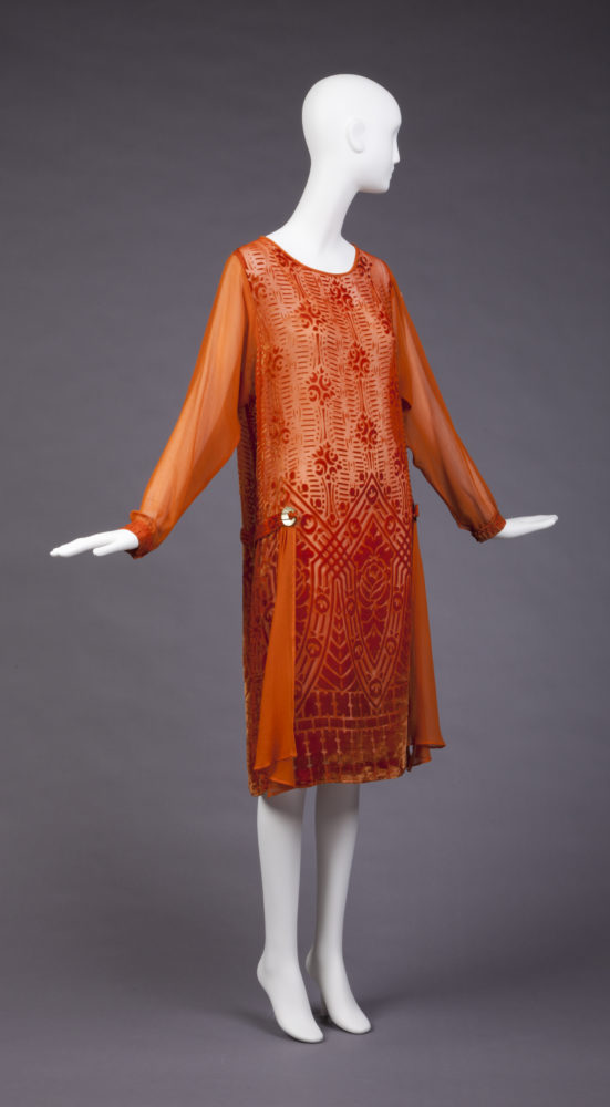 Dress, 1927-1928, plastic, silk, Gift of Mrs. Herbert O. Johnson,  Goldstein Museum of Design 1981.033.032