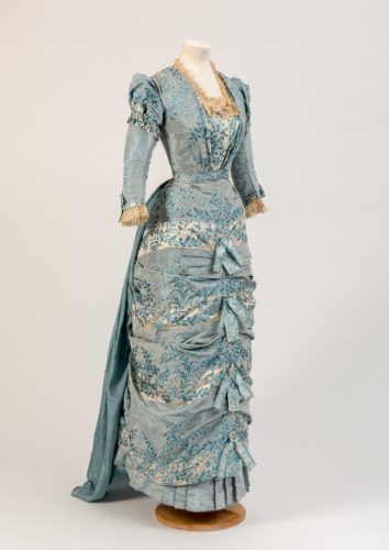 Rate the Dress: ca. 1880 blue on blue on blue with bows - The Dreamstress