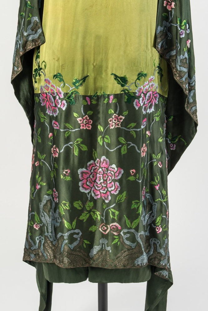 Evening dress, Callot Soeurs, ca 1925, silk satin with metal embroidery, Worn by Molly Tondaiman, the Rani of Pudukkottai, Fashion Museum Bath