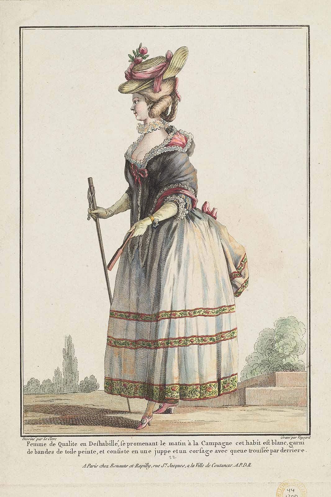 Gallerie des Modes et Costumes Français. 7e. Pierre-Thomas LeClerc, Engraver Etienne Claude Voysard, Publisher Esnauts et Rapilly 1778