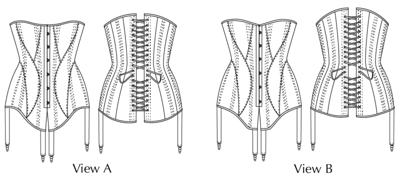 Scroop Patterns 1907-11 Corset Line Drawings